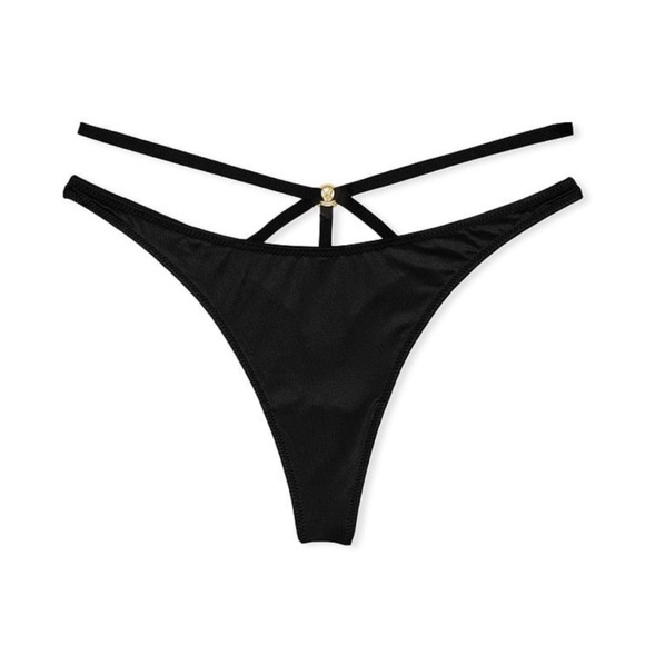 NWT Victoria’s Secret Very Sexy Strappy Thong Silky Smooth Satin V-String Panty - Picture 7 of 16